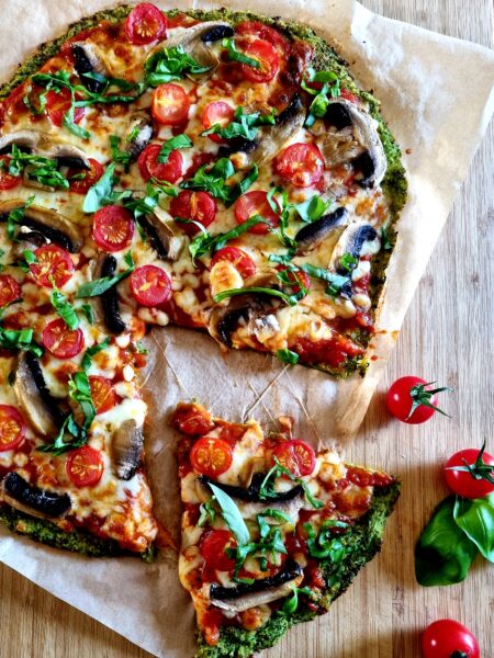 Pizza pâte de brocoli sans gluten facile et healthy