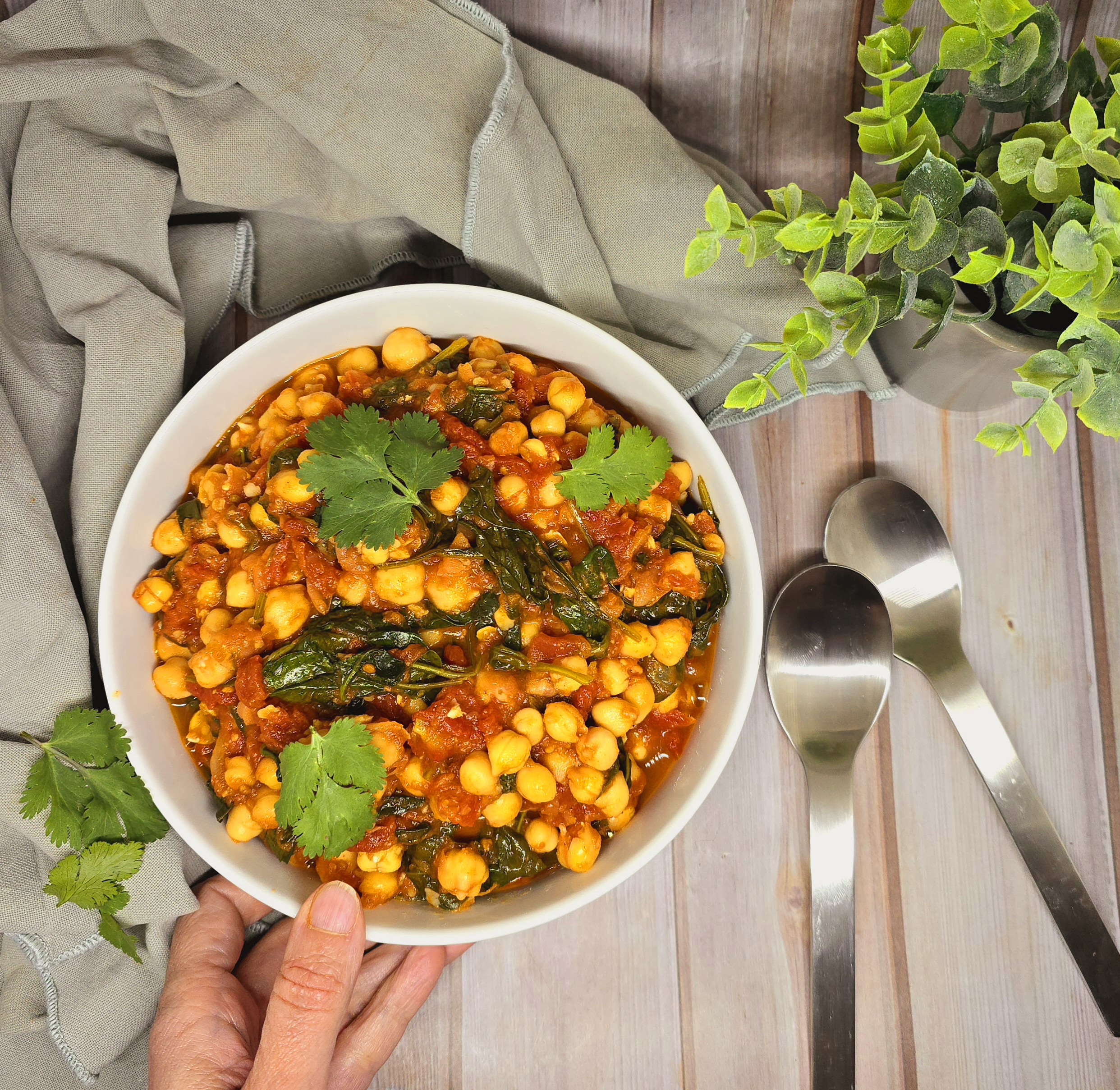 Poêlée de pois chiches et épinards vegan facile et rapide