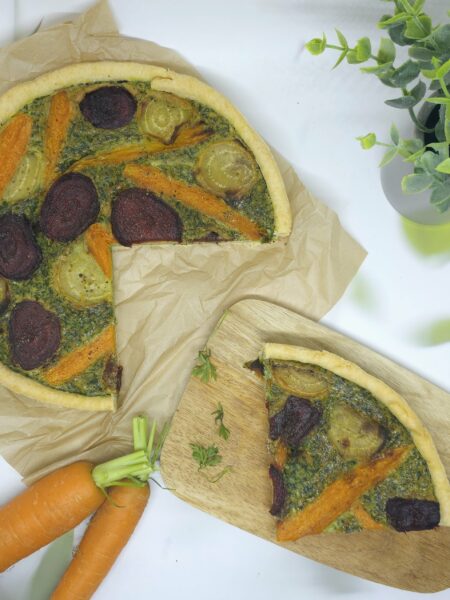 Quiche aux carottes et betteraves rôties facile et gourmande