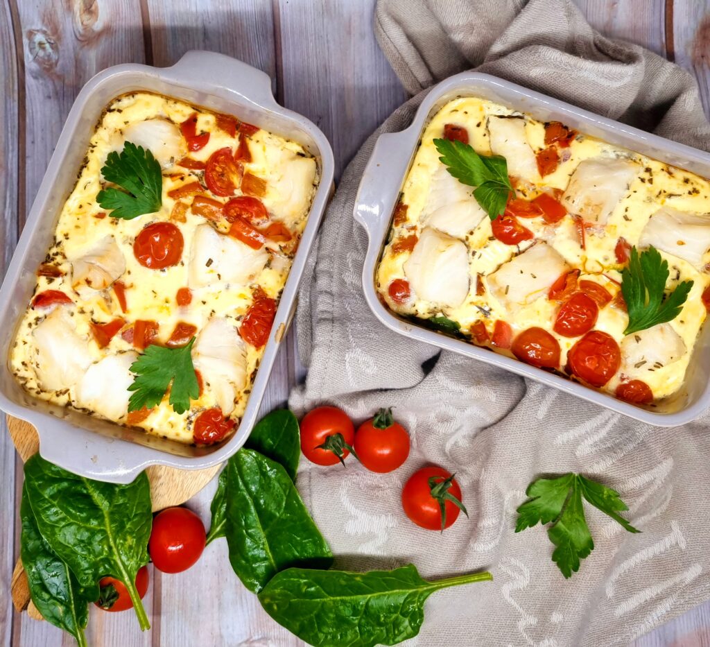 Flans de cabillaud et légumes faciles