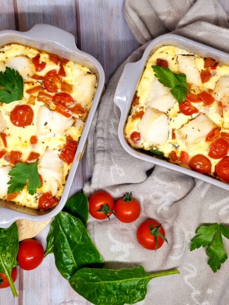 Flans de cabillaud et légumes faciles
