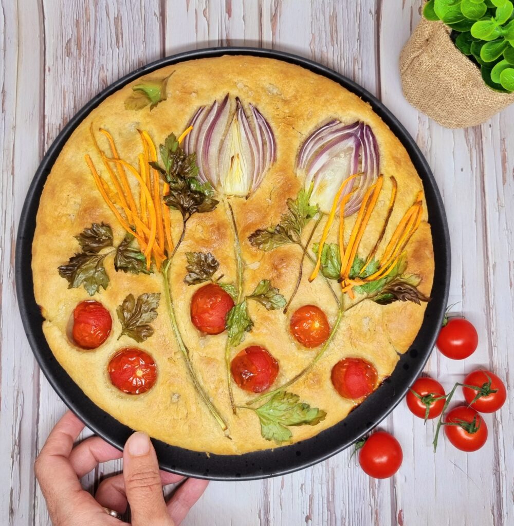 Focaccia décorée maison