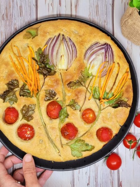 Focaccia décorée maison