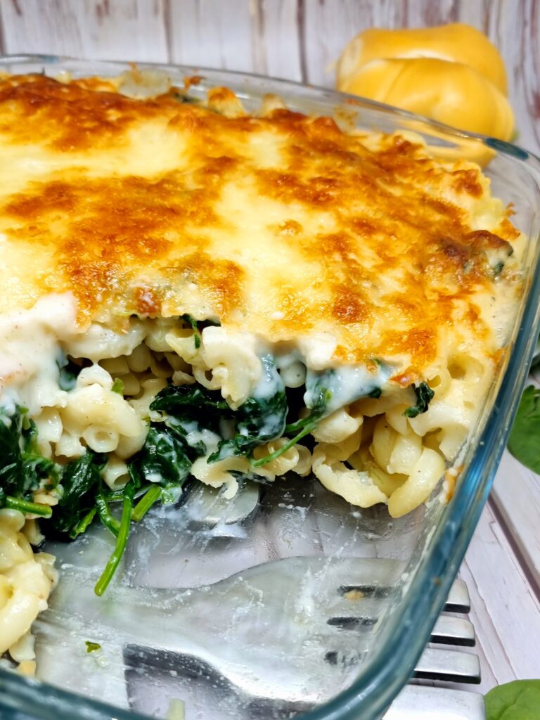 Gratin de pâtes aux épinards et poulet 1 Gratin de pâtes aux épinards et poulet