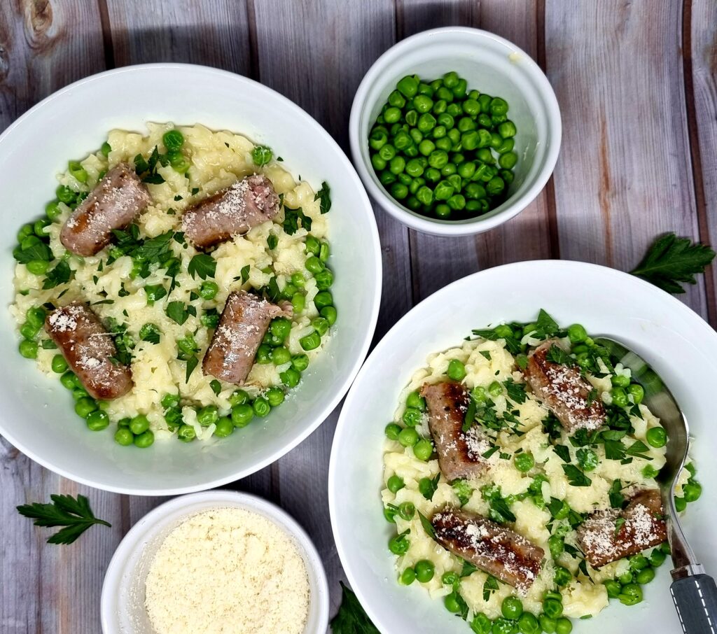 Risotto aux chipos et petits pois