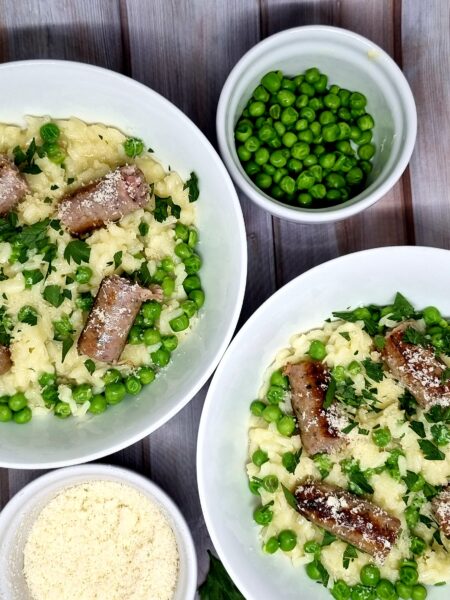 Risotto aux chipos et petits pois
