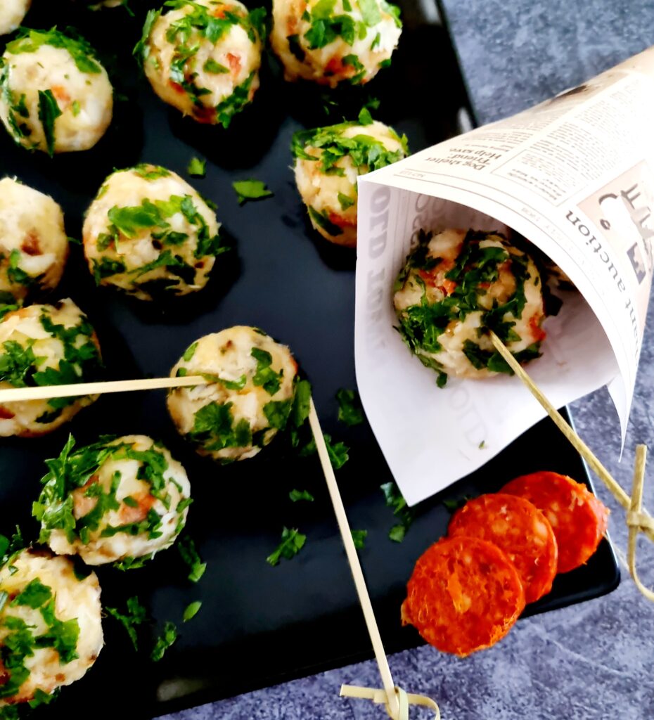 Boulettes de cabillaud et chorizo
