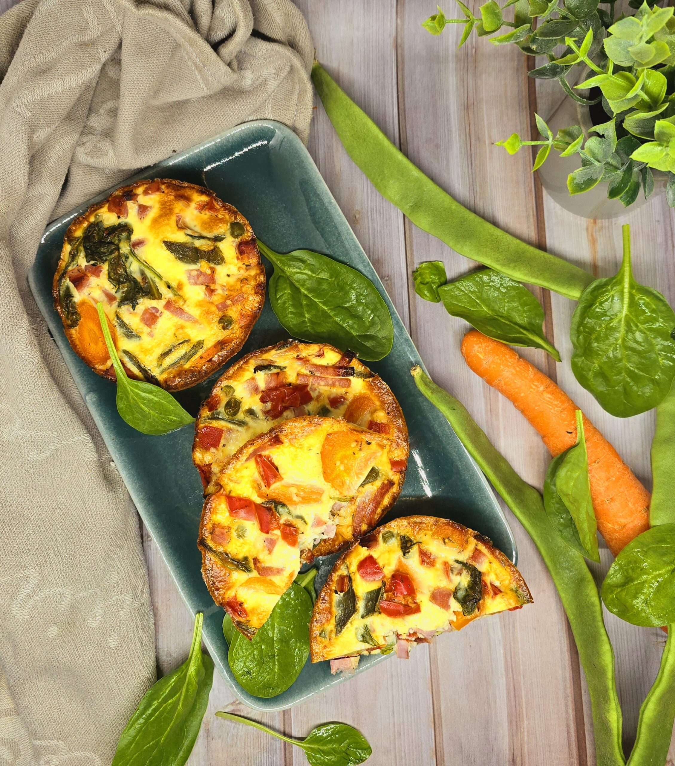 Clafoutis salé aux légumes et au jambon