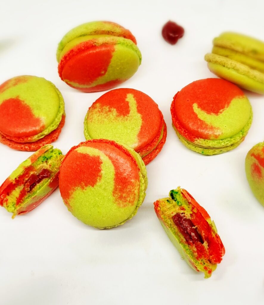 Macarons pistache cerise