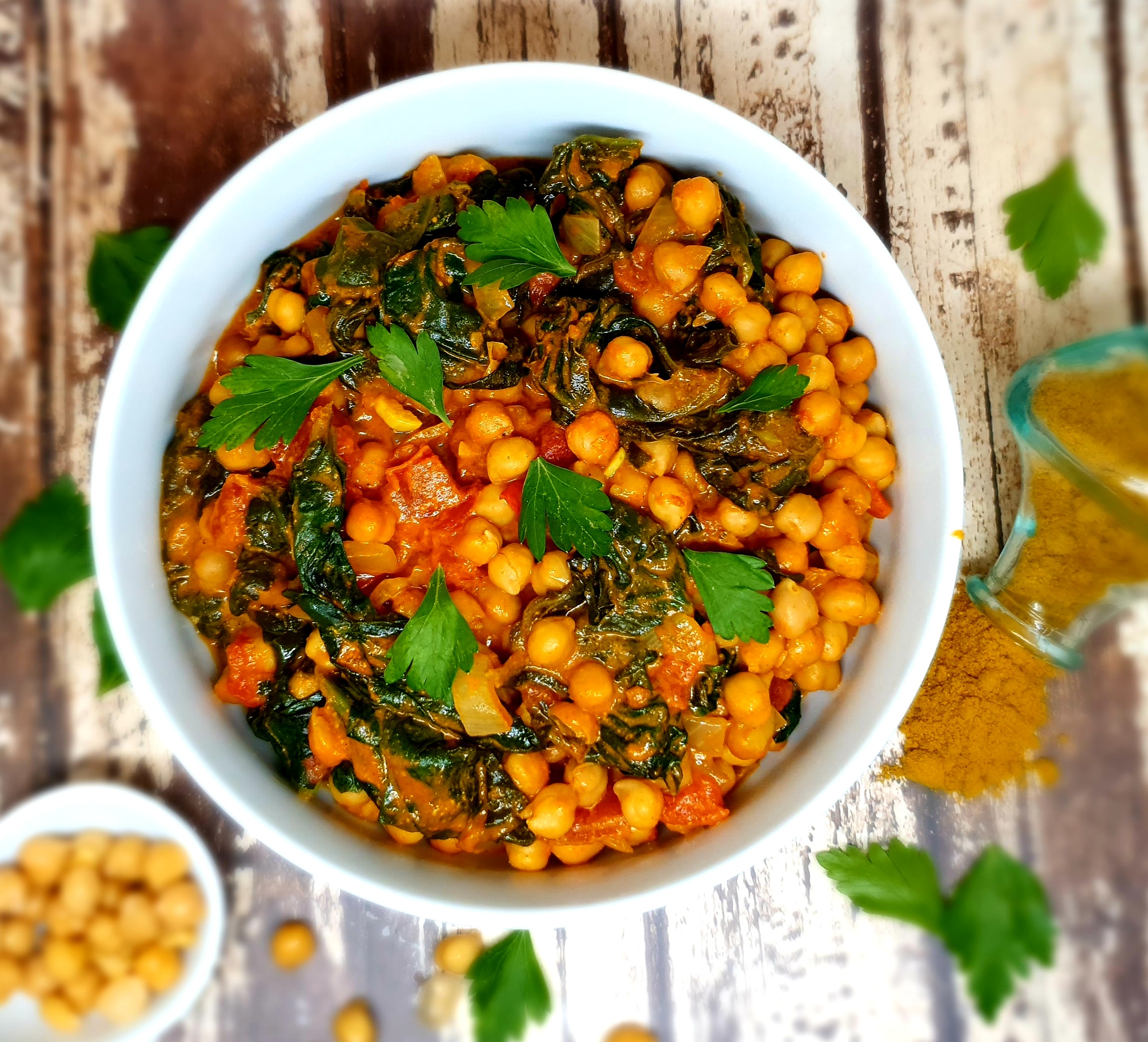 Curry de pois chiches et épinards