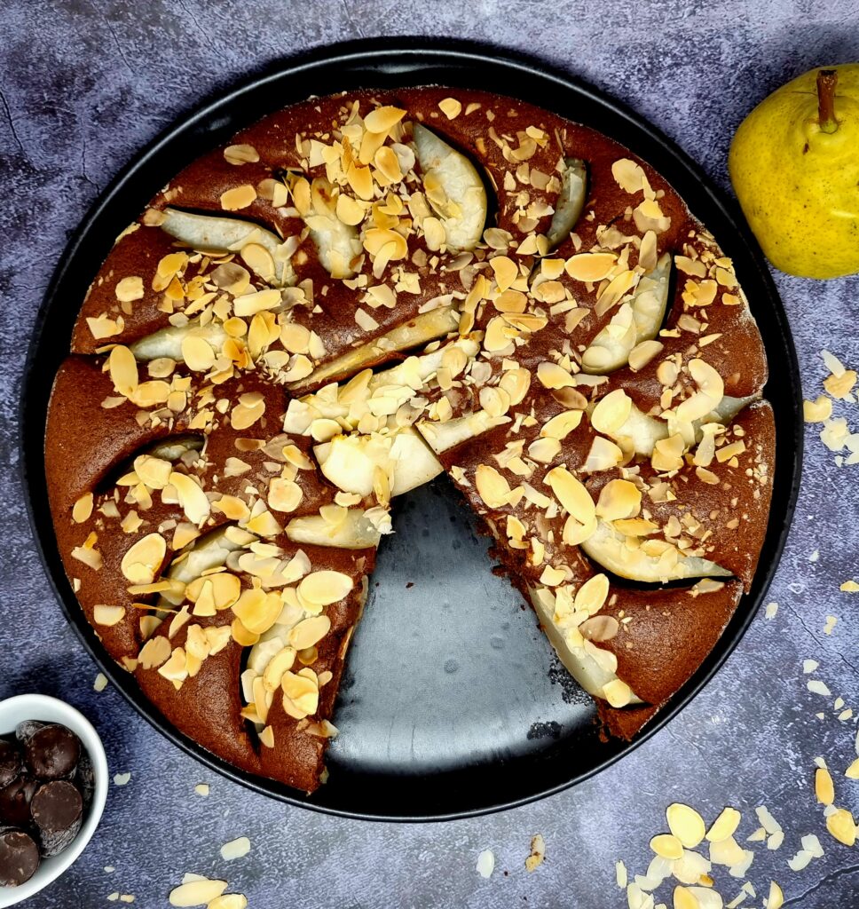 Gâteau poires, chocolat et huile d'olive