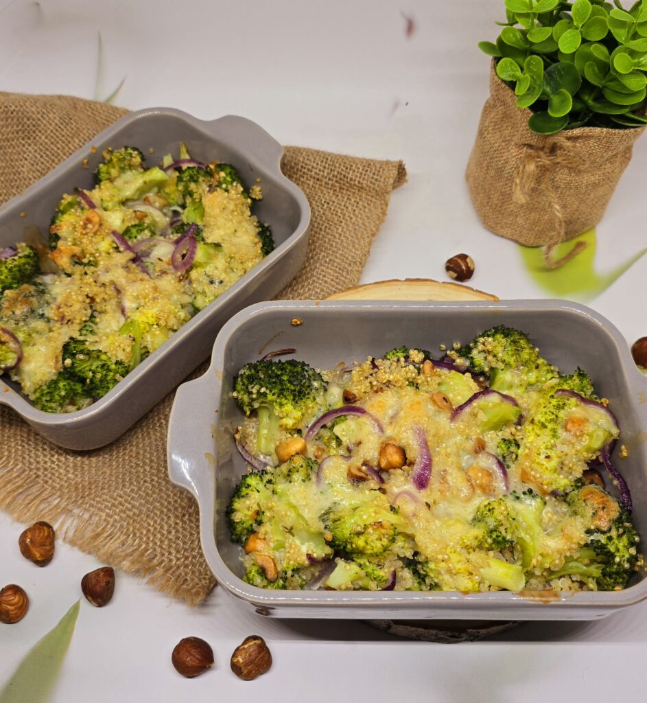Gratin de brocoli au Boursin et noisettes