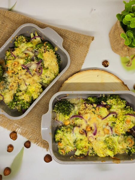 Gratin de brocoli au Boursin et noisettes