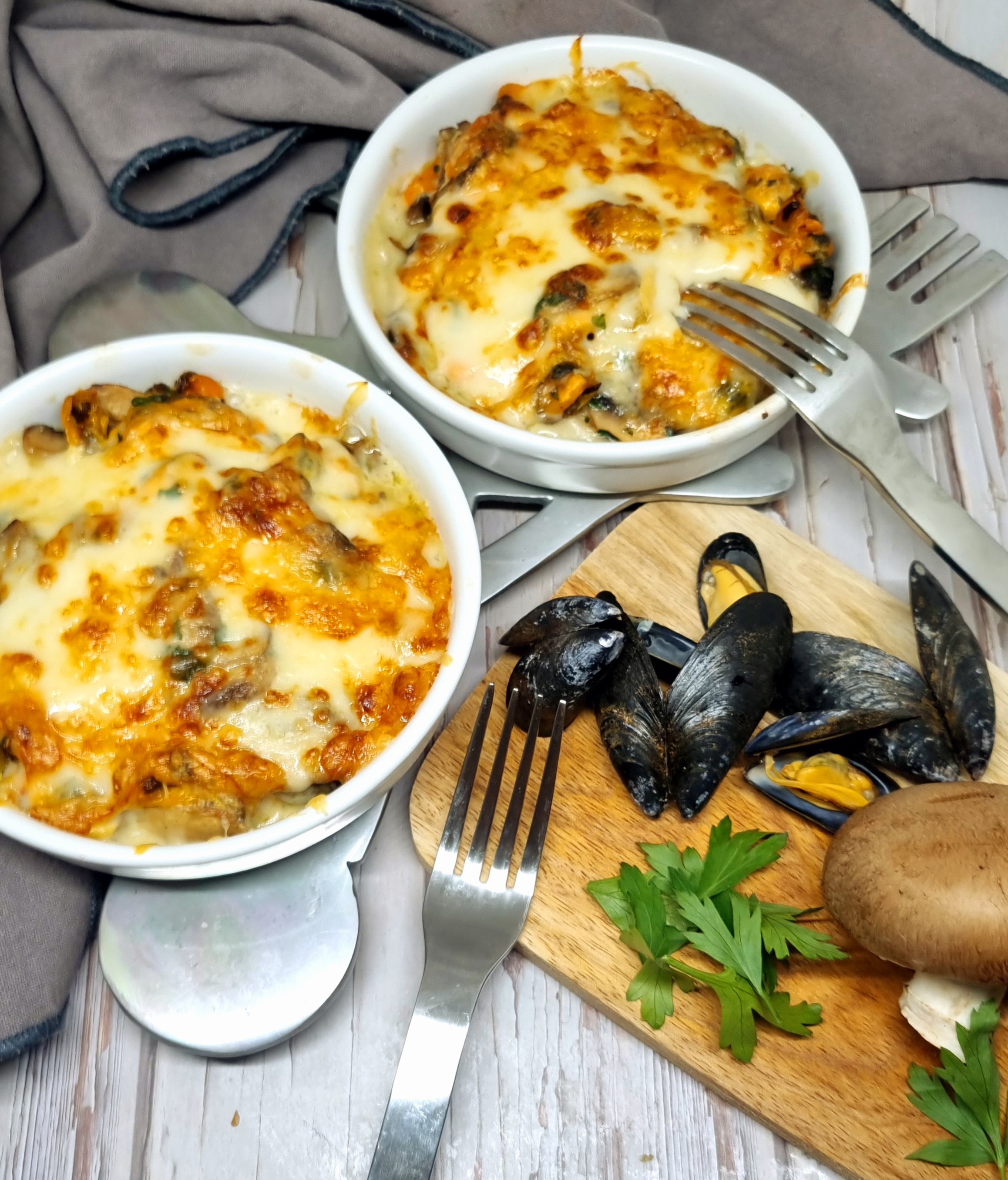 Gratin de moules aux champignons et comté 1 Gratin de moules aux champignons et comté