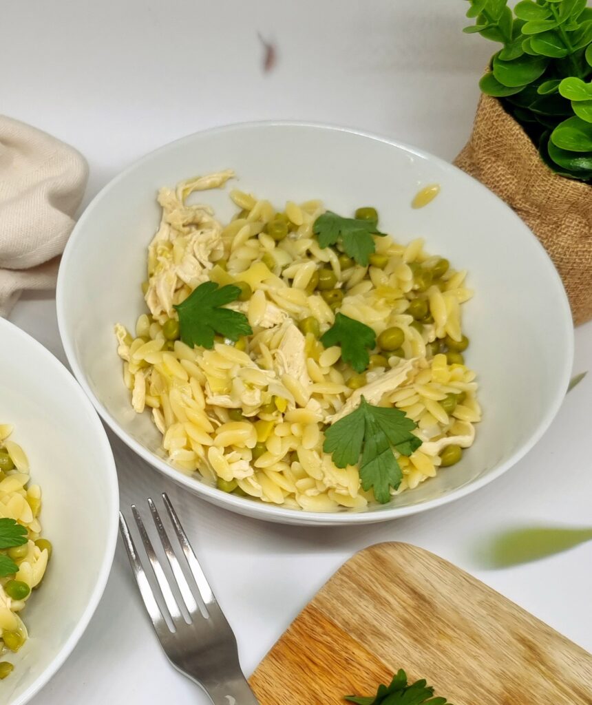 Orzotto aux petits pois, poireau et poulet 1 Orzotto aux petits pois, poireau et poulet