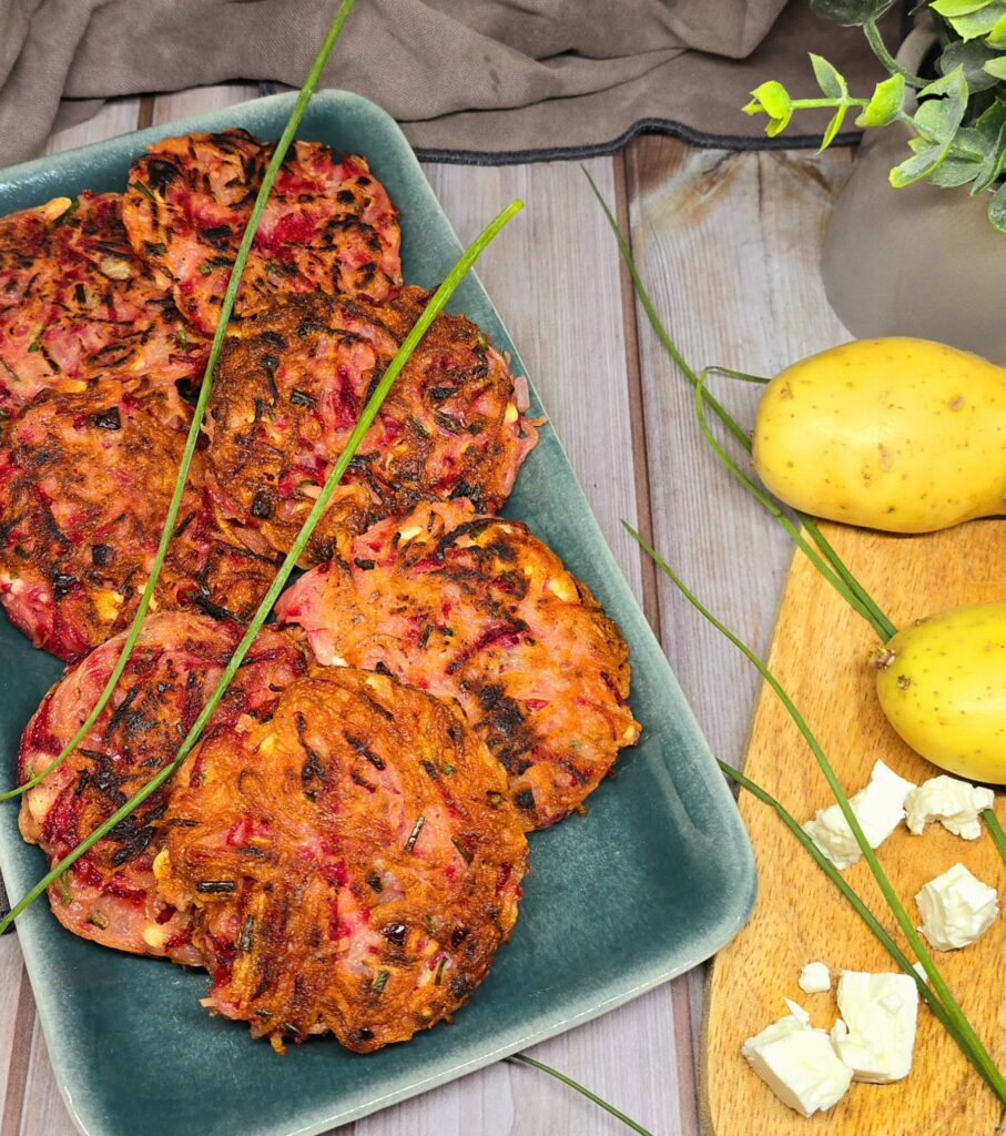 Röstis pommes de terre, betterave et fêta