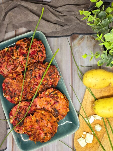 Röstis pommes de terre, betterave et fêta