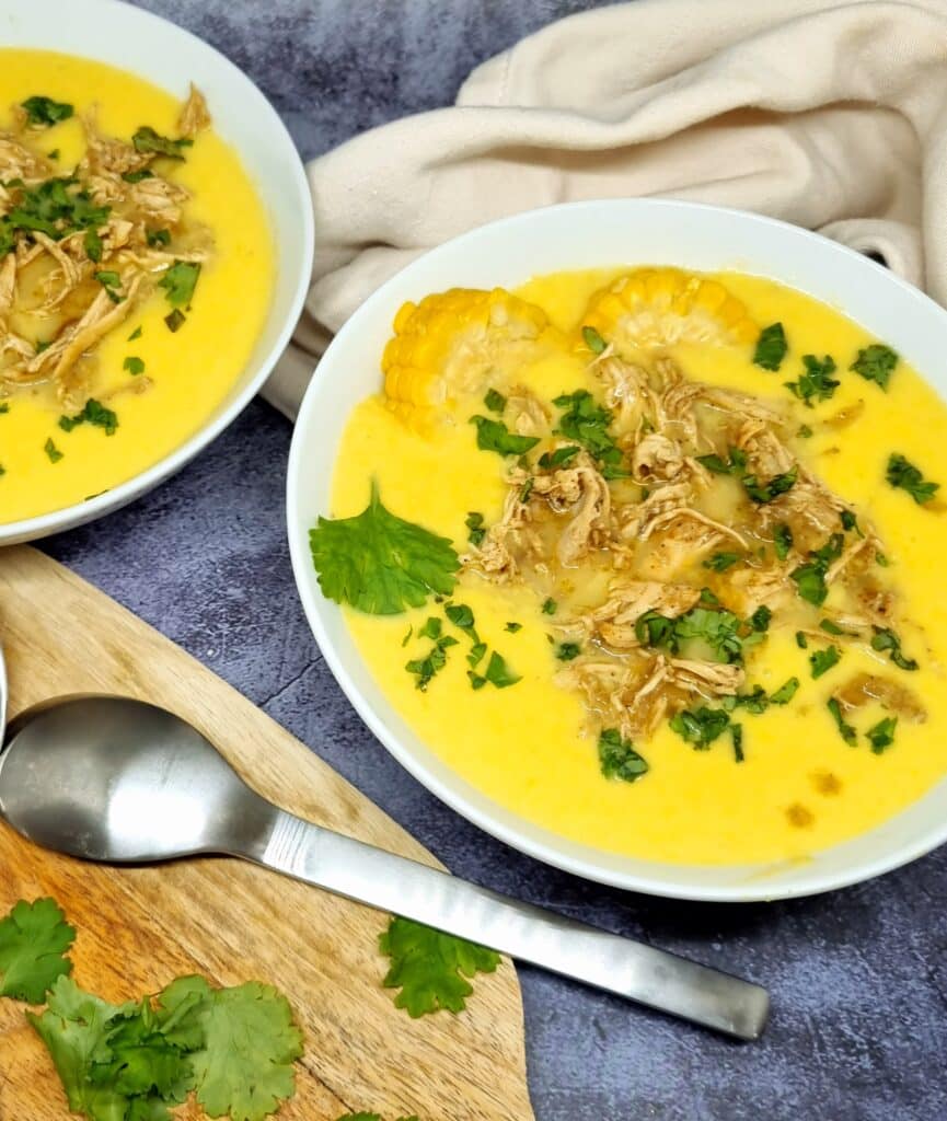 Soupe de maïs au poulet épicé 1 Soupe de maïs au poulet épicé