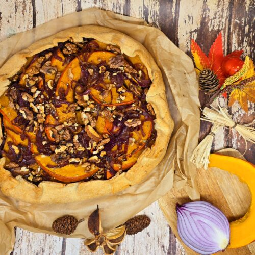 Tarte rustique potimarron et oignons