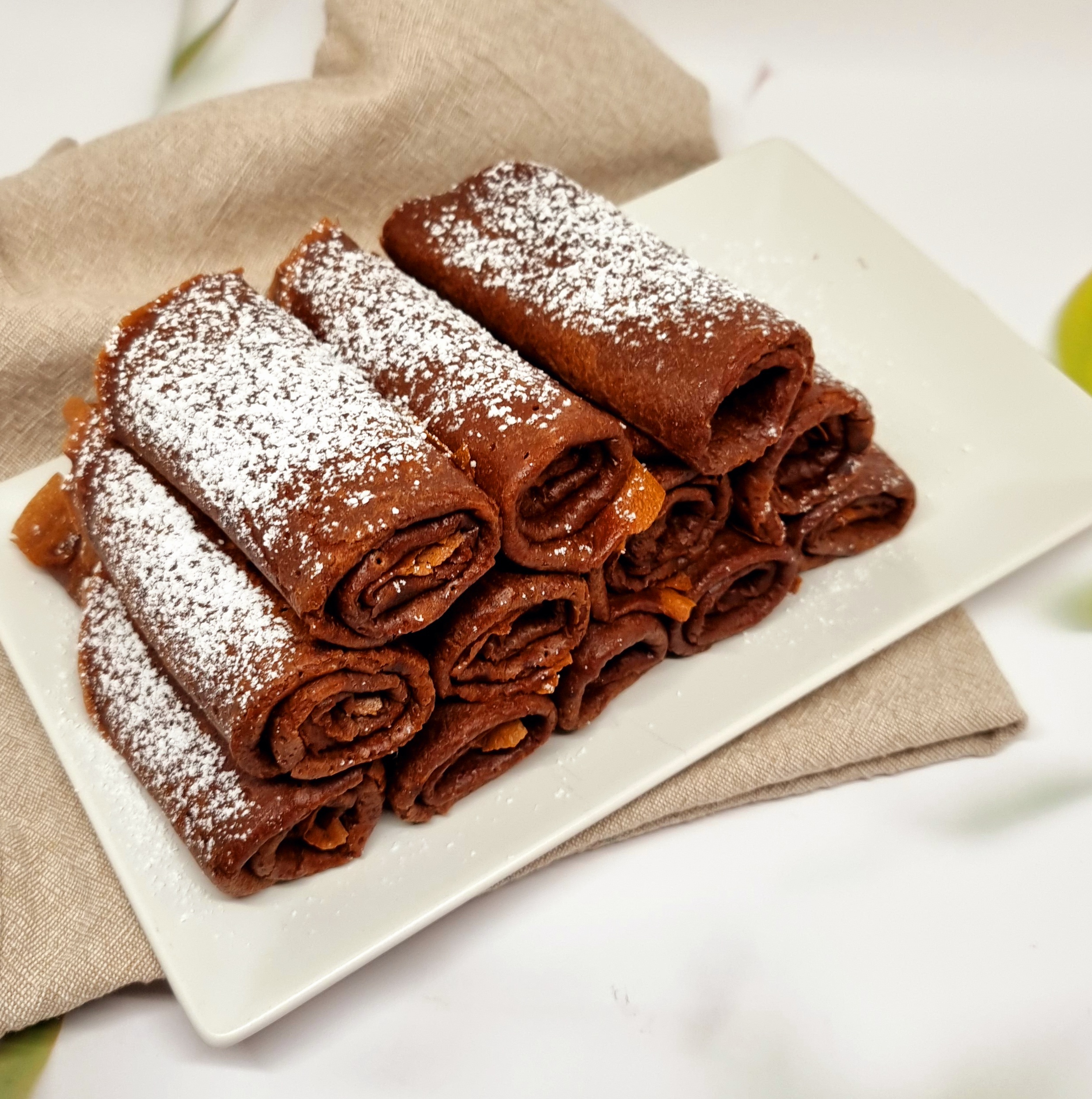 Crêpes au cacao et à la farine de châtaigne