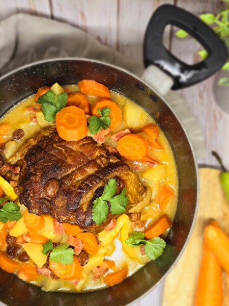 Échine de porc aux poires et aux raisins