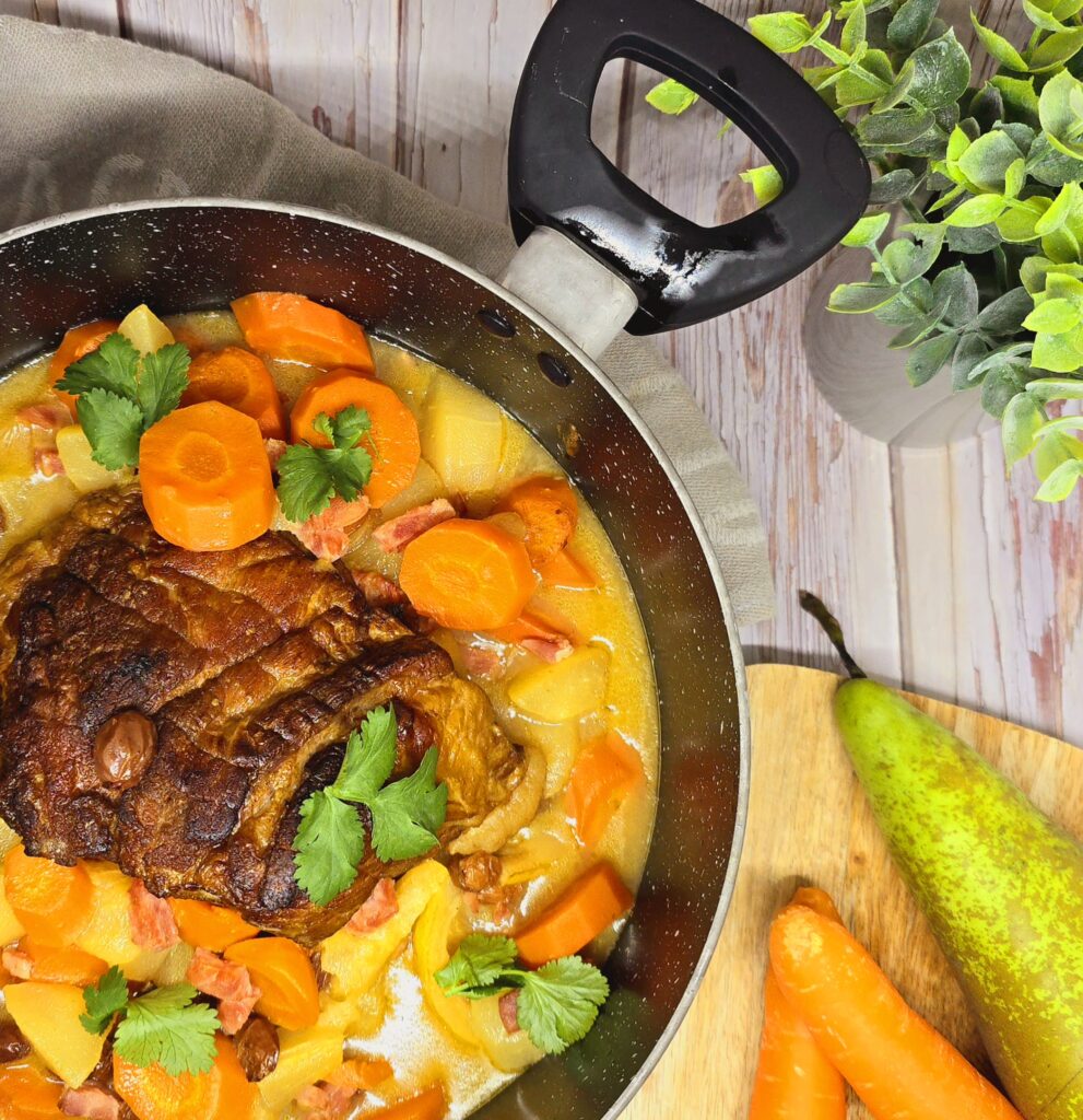 Échine de porc aux poires et aux raisins