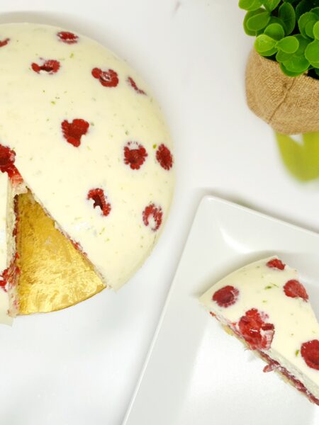 Entremets framboises citron vert