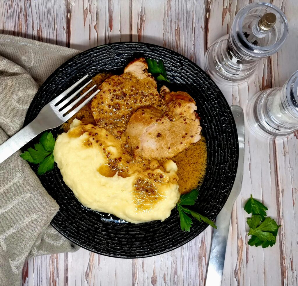 Filet mignon à la bière et à la moutarde
