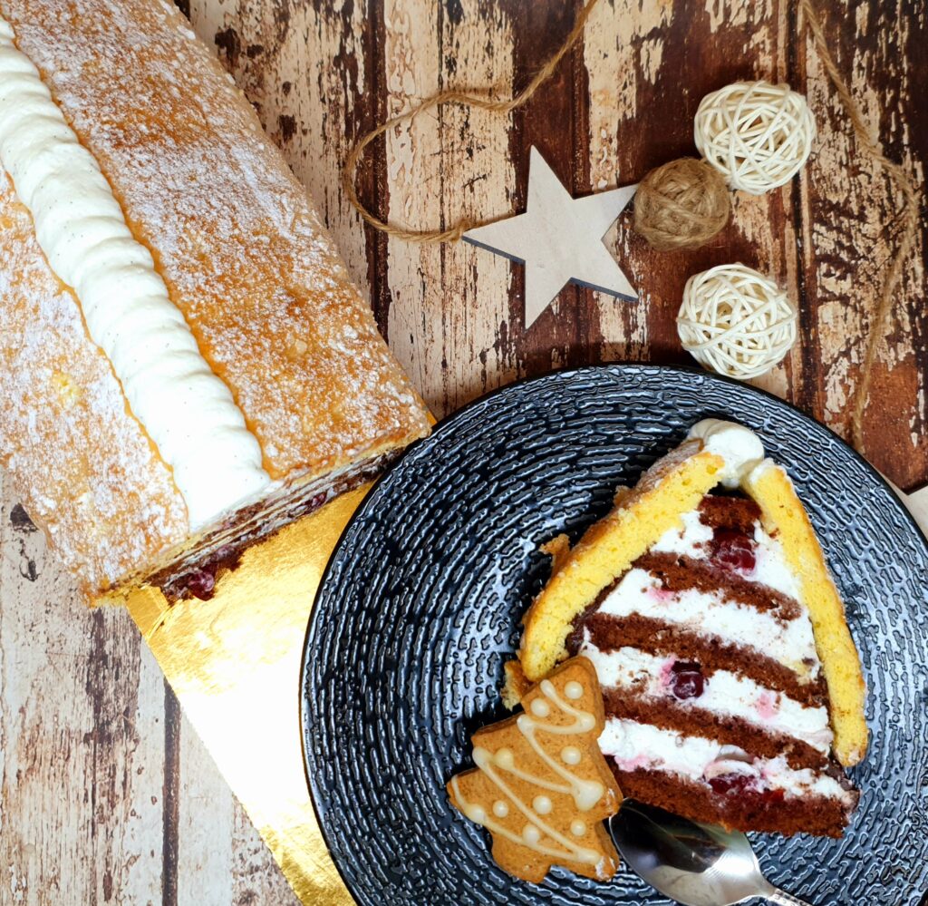Bûche chalet façon forêt noire