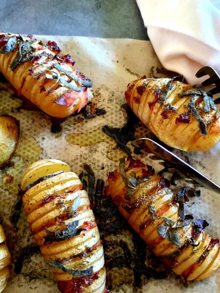 Pommes de terre Hasselback au bacon