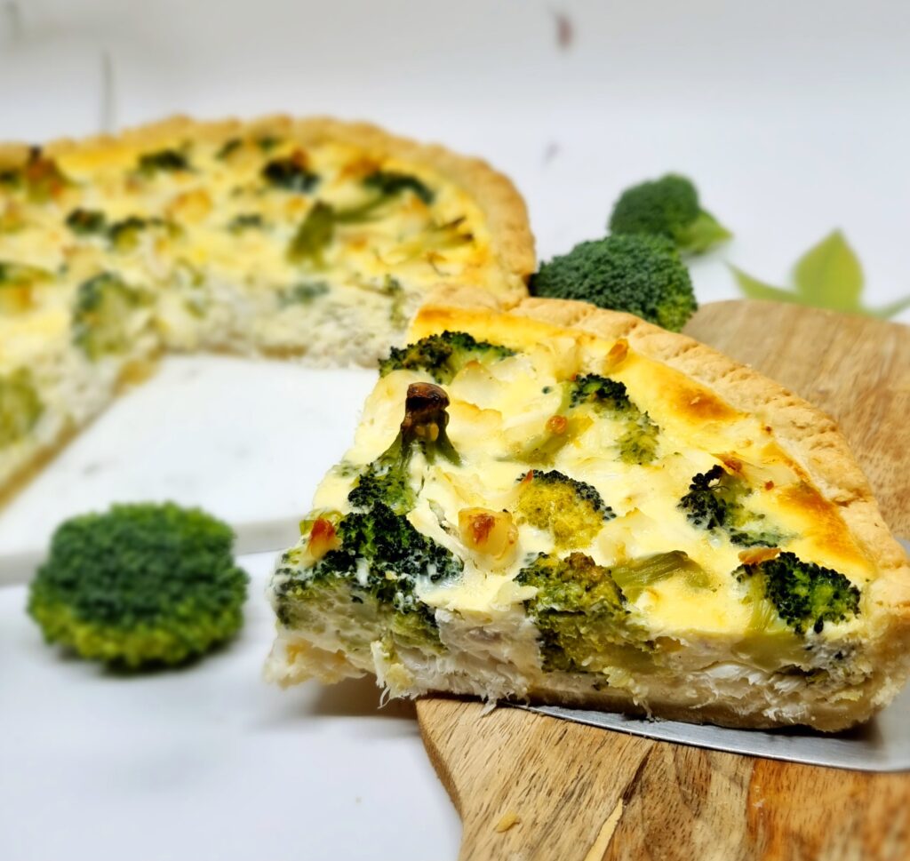 Quiche brocoli, poisson et fromage frais