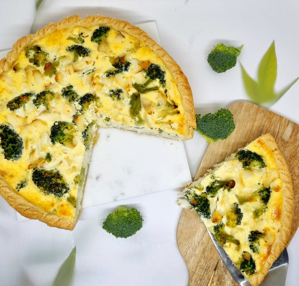 Quiche brocoli, poisson et fromage frais
