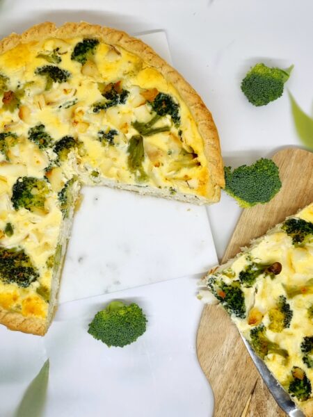 Quiche brocoli, poisson et fromage frais