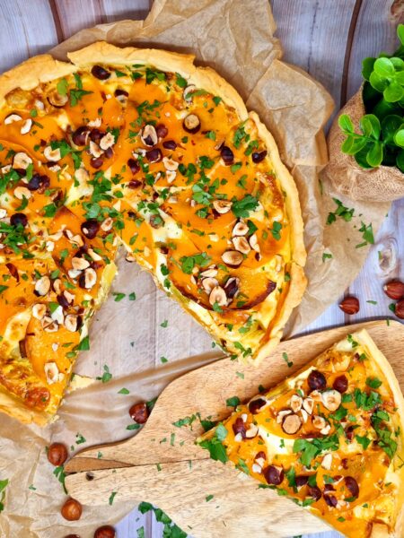Quiche butternut, poireaux et brebis