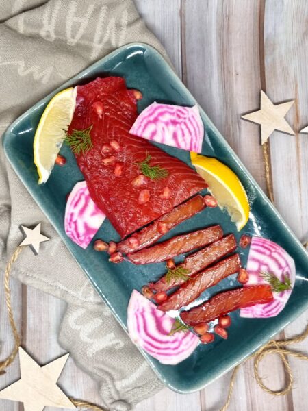 Saumon gravlax à la betterave