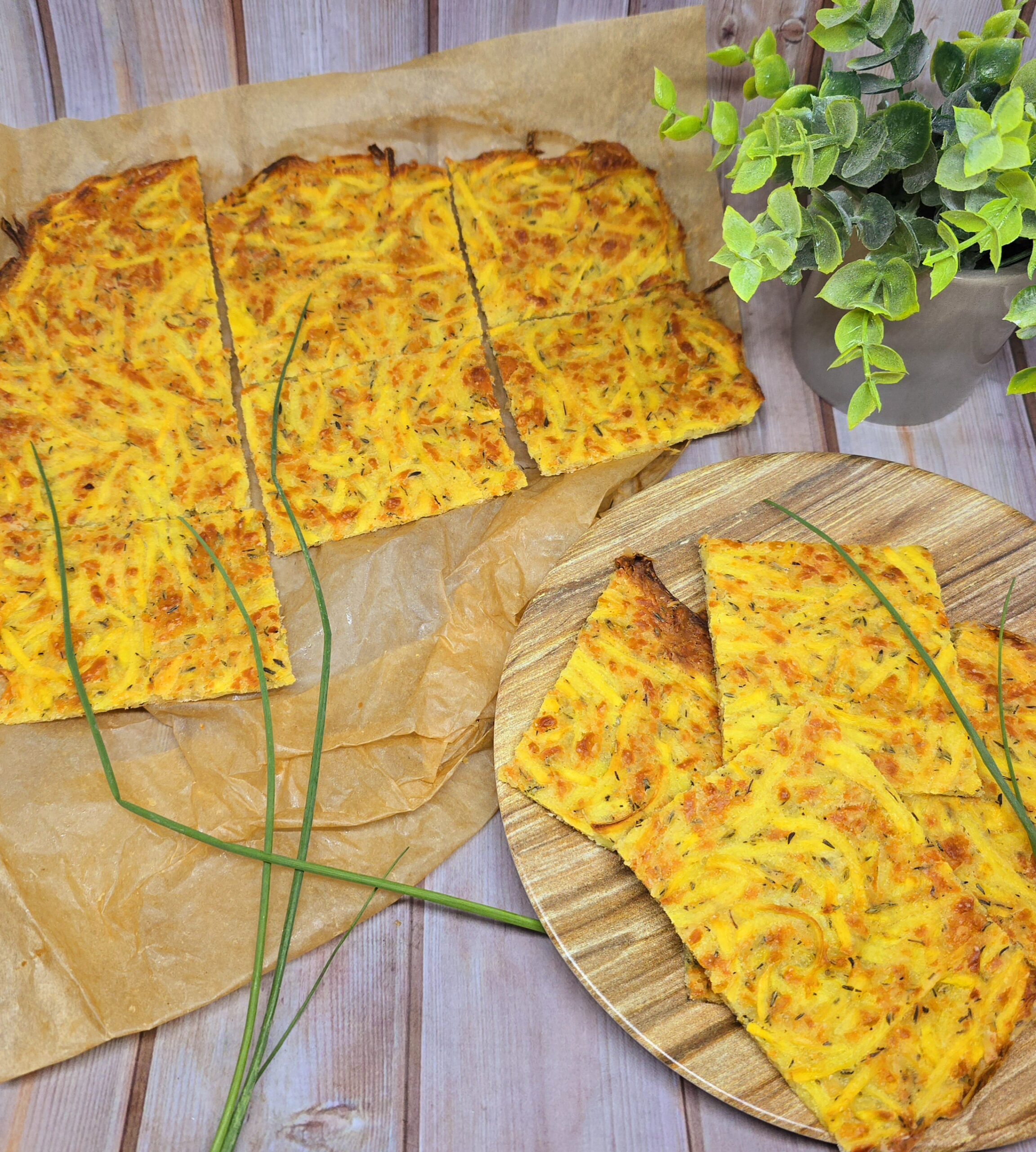 Scarpaccia de pommes de terre et halloumi