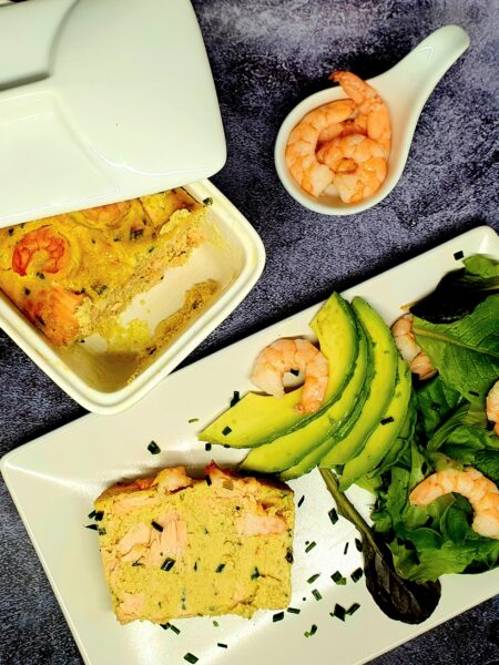 Terrine de saumon et crevettes au curry