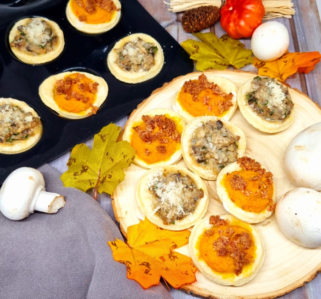 Mini quiches aux champignons ou au potimarron