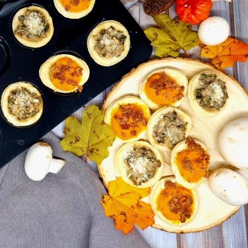 Mini quiches aux champignons ou au potimarron