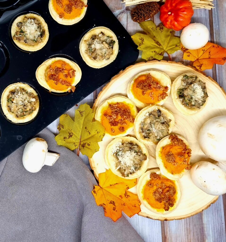 Mini quiches aux champignons ou au potimarron