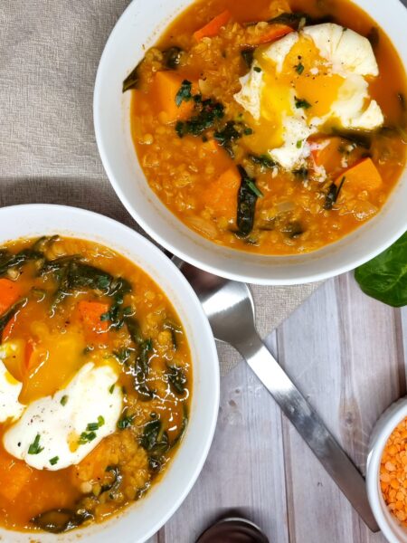 Soupe de lentilles corail et potimarron